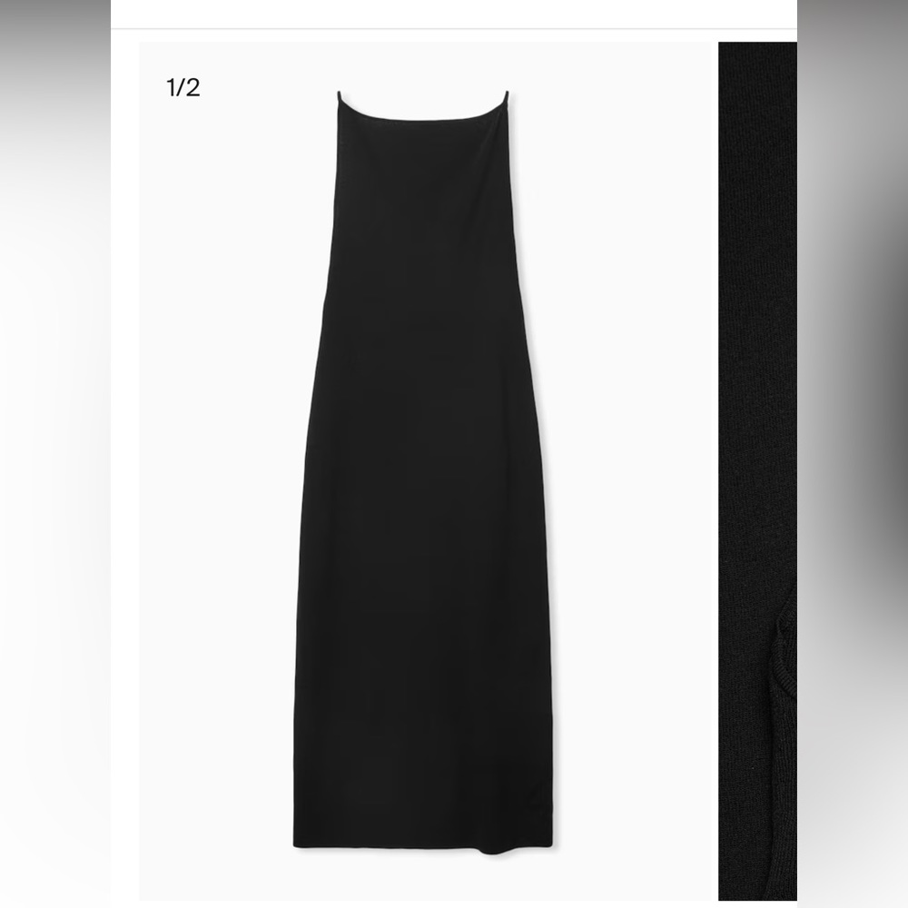 COS black backless knit midi dress - Sz S